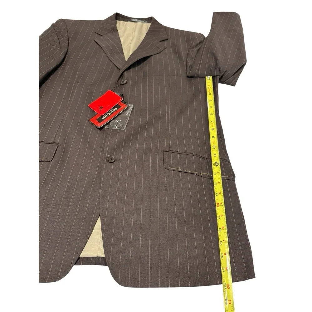 NWT Steve Harvey Modern Classics Striped Blazer 44R Super 120s Merino Wool